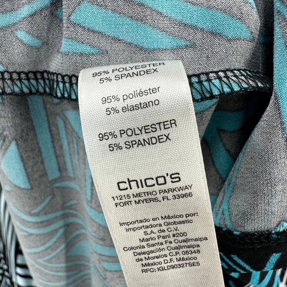 Easywear By Chicos Cardigan Womens Open Travelers Slinky Geometric Multicolor L - Picture 9 of 11